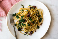 Fastest Pasta With Spinach Sauce Recipe - NYT Cooking image
