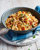 Chilli tomato and prawn pasta recipe | delicious. magazine image