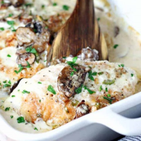 Baked Chicken Breasts with Mushroom Cream Sauce — Let's ... image