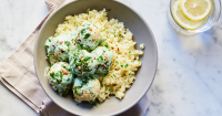 Chicken Meatballs with Coconut-Herb Sauce Recipe - PureWow image