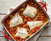 One-Pan Roasted Fish With Cherry Tomatoes - NYT Cooking image