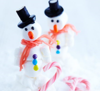 Jolly marshmallow snowmen recipe | BBC Good Food image