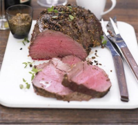 Spiced roast beef with red wine gravy recipe | BBC Good Food image