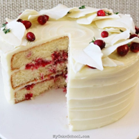 White Chocolate Cranberry Cake | My Cake School image
