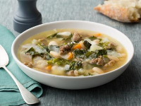 Sausage, Beans and Broccoli Rabe Soup Recipe | Rachael Ra… image