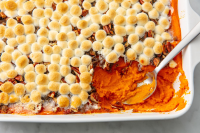 Sweet Potato Casserole With Marshmallows and Pecans Rec… image