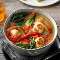 Vietnamese Chicken Meatball Soup with Bok Choy Recipe: How ... image