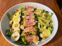 Tuna Steak Salad with Pear Dressing | Just A Pinch Recipes image