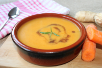 Carrot Soup with Ginger and Lemon Recipe | Epicurious image