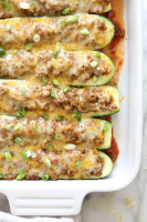 Taco Stuffed Zucchini Boat Recipe - Skinnytaste image