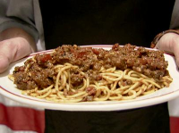Meat Sauce and Spaghetti Recipe | Alton Brown | Food Net… image