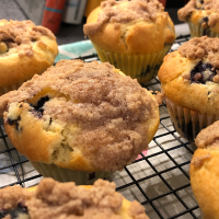 Streusel Topped Blueberry Muffins Recipe | Allrecipes image