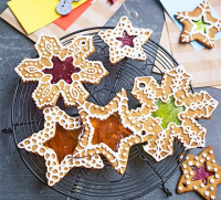 Gingerbread stained glass biscuits recipe | BBC Good Food image
