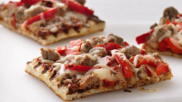 Skinny Grilled Sausage and Pepper Pizza Recipe ... image
