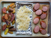 Kielbasa and Sauerkraut Sheet Pan Dinner Recipe | Food ... image