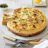 Bacon-and-Cheddar Grits Quiche Recipe | MyRecipes image
