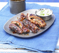 Stickiest ever BBQ ribs with chive dip recipe | BBC Good Fo… image