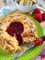 Pecan Cheddar Cheese Ring with Strawberry Preserves image