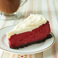 Red Velvet Cheesecake Recipe | MyRecipes image