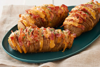 Cheesy Bacon Hasselback Potato Recipe - My Food and F… image