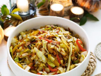 Fried Cabbage with Carrots and Peppers Recipe | Kardea ... image