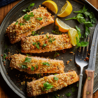 Walnut-Rosemary Crusted Salmon Recipe | EatingWell image
