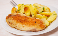 Baked Fish and Potatoes with Rosemary and Garlic Recipe ... image