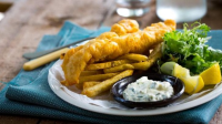 Classic beer-battered fish and chips Recipe | Good Food image