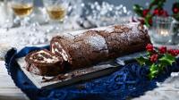 Chocolate and chestnut Christmas log recipe - BBC Food image