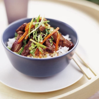 Honeyed duck and vegetable stir-fry recipe | delicious ... image
