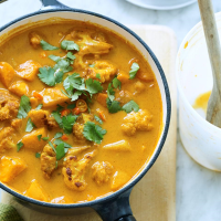 Roasted Cauliflower & Potato Curry Soup Recipe | EatingWell image