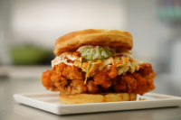 Nashville Hot Chicken and Waffle Sandwich | Allrecipes image