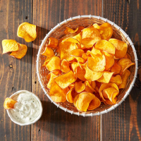 Baked Homemade Sweet Potato Chips Recipe | Allrecipes image
