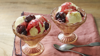 No-churn cheesecake ice cream, cherries jubilee recipe ... image