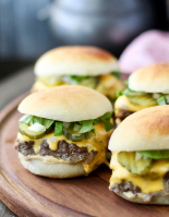 Cheeseburger Sliders with Homemade Slider Buns | Karen'… image