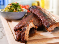 Sticky Tamarind Ribs with Sweet and Spicy Kale Mango Slaw ... image