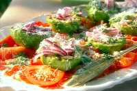 Grilled Avocado, Tomato, Red Onion Salad Recipe | Michael ... image