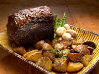 Rib Roast with Red Wine Demi-Glace and Roasted White ... image