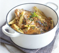 Honey mustard chicken pot with parsnips - BBC Good Food image