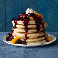 Ricotta Pancakes with Blackberry Orange Syrup Recipe image