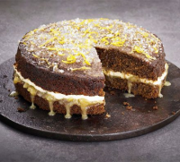 Sticky ginger lemon drizzle cake recipe | BBC Good Food image