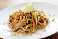 Asian Peanut Noodles with Chicken, Lightened Up image