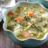 Slow Cooker Broccoli Cheddar Potato Soup | Baked by Rachel image