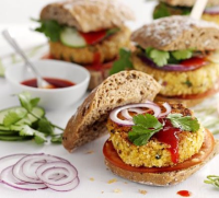 Chickpea & coriander burgers recipe | BBC Good Food image