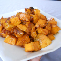 Maple Glazed Sweet Potatoes with Bacon and Caramelized O… image