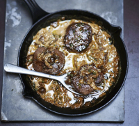 Venison steaks with wild mushroom sauce - BBC Good Food image