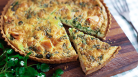 Salmon and watercress tart recipe - BBC Food image