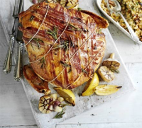 Turkey crown with roast garlic & pancetta - BBC Good Food image