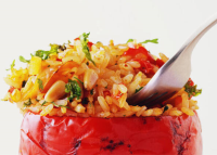 Irresistible Roasted Red Pepper Hummus - Inspired Taste image