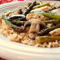 Chicken, Asparagus, and Mushroom Skillet Recipe | Allrecipes image